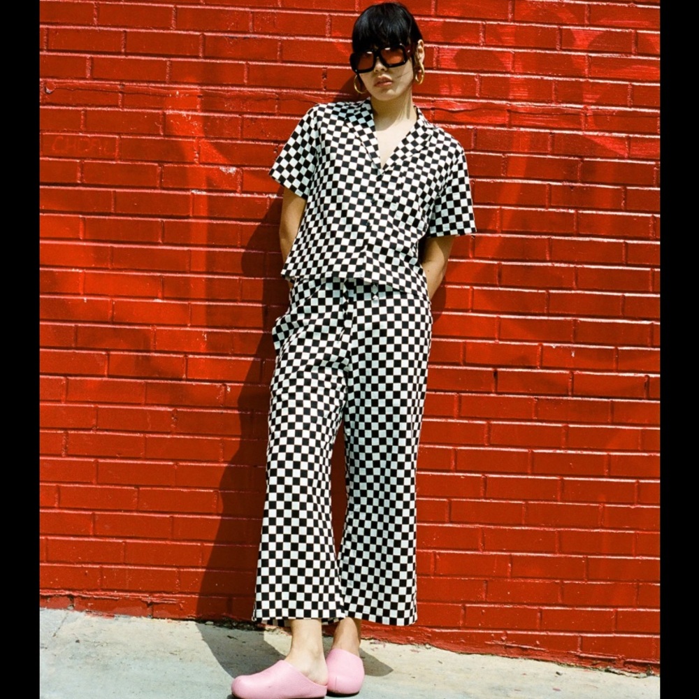 Wray NYC lounge pants checkered black and white